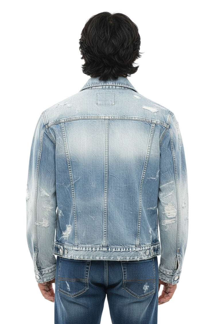 Blue Distressed Denim Jacket 2
