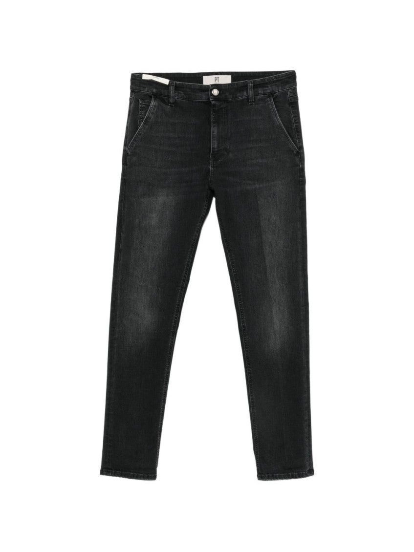Black Slim Mid Rise Jeans 1