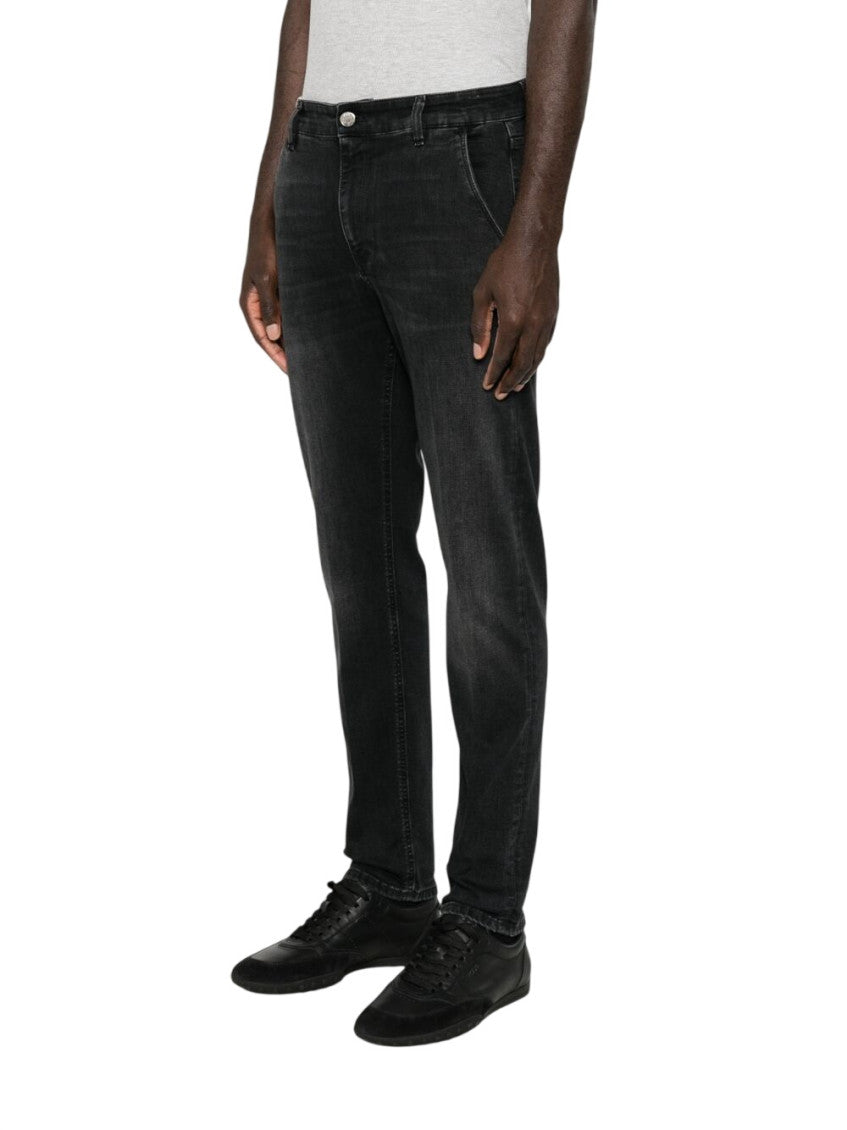 Black Slim Mid Rise Jeans 2