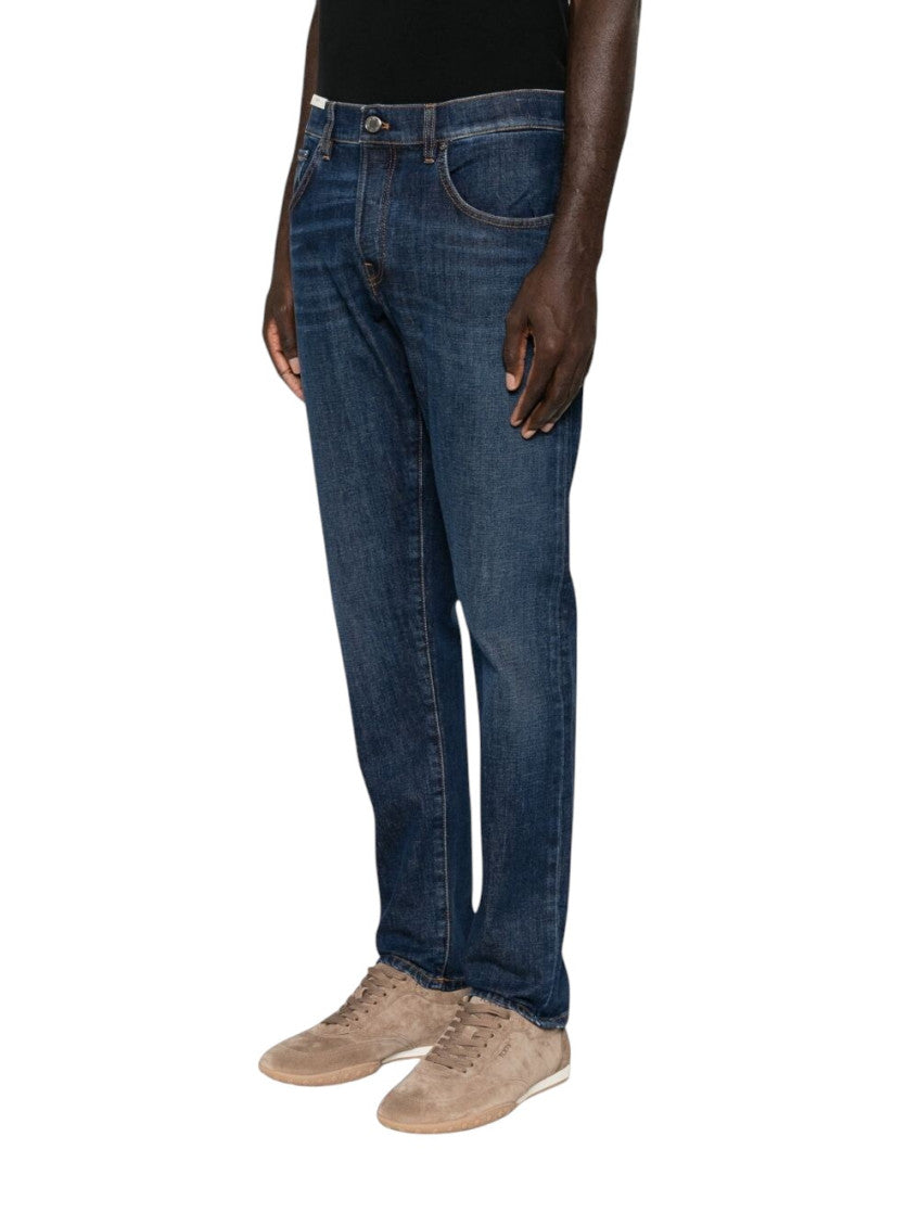 Blue Slim Mid Rise Jeans 2
