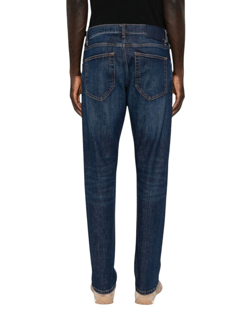 Blue Slim Mid Rise Jeans 3