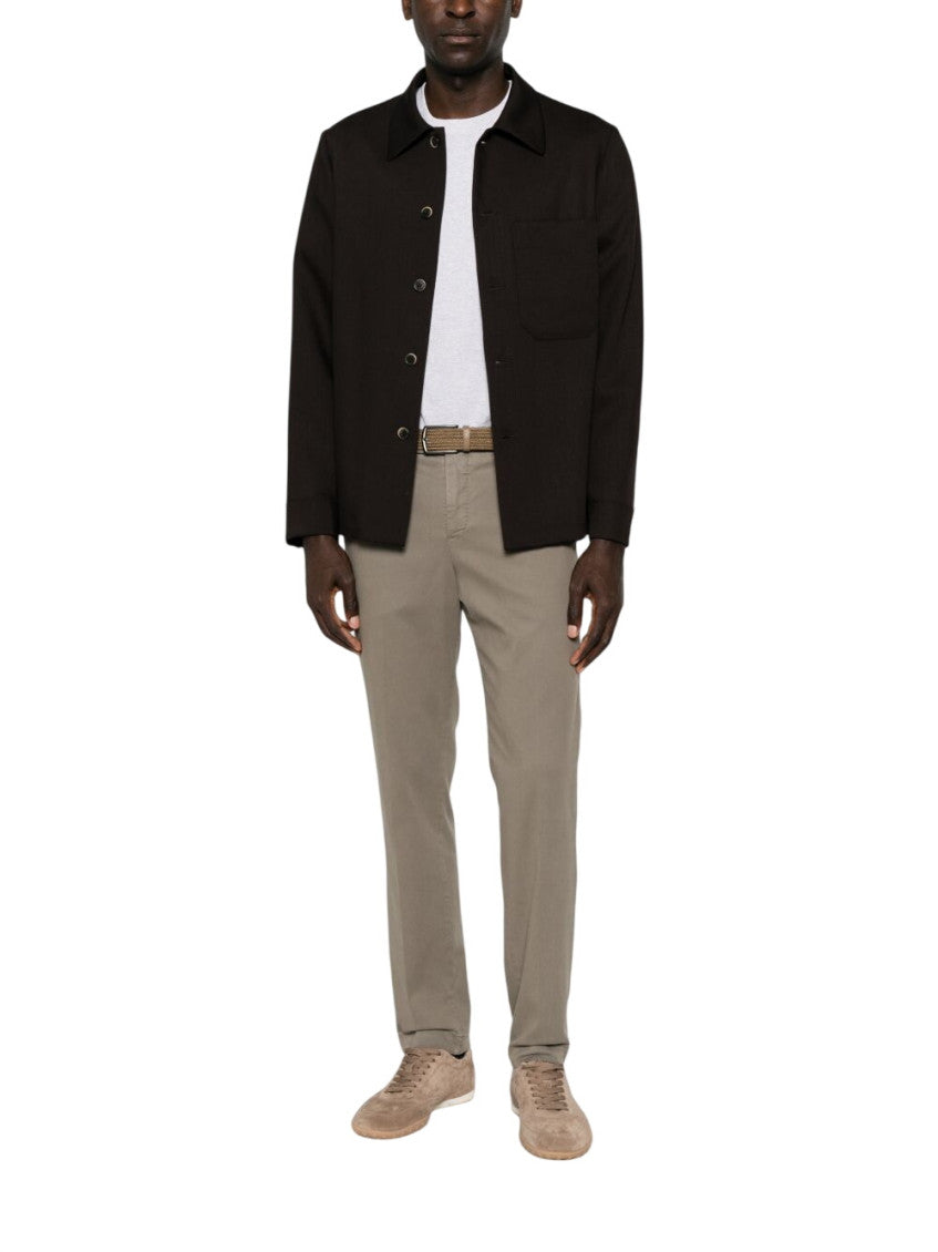 Taupe Slim Chino Trousers 1