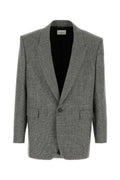 Grey Single Breasted Flannel Blazer 1