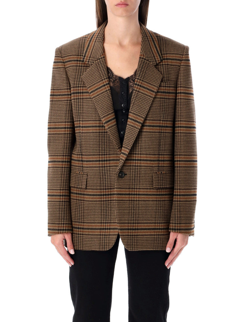 Beige Single-Breasted Blazer 1