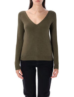 Khaki V-neck Sweater 1