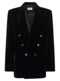 Black Velvet Double-breasted Blazer 1