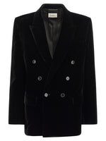 Black Velvet Double-breasted Blazer 1