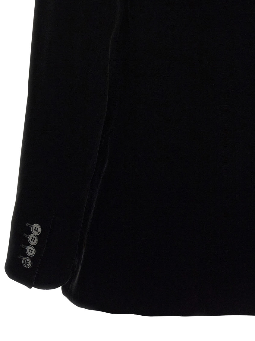 Black Velvet Double-breasted Blazer 4