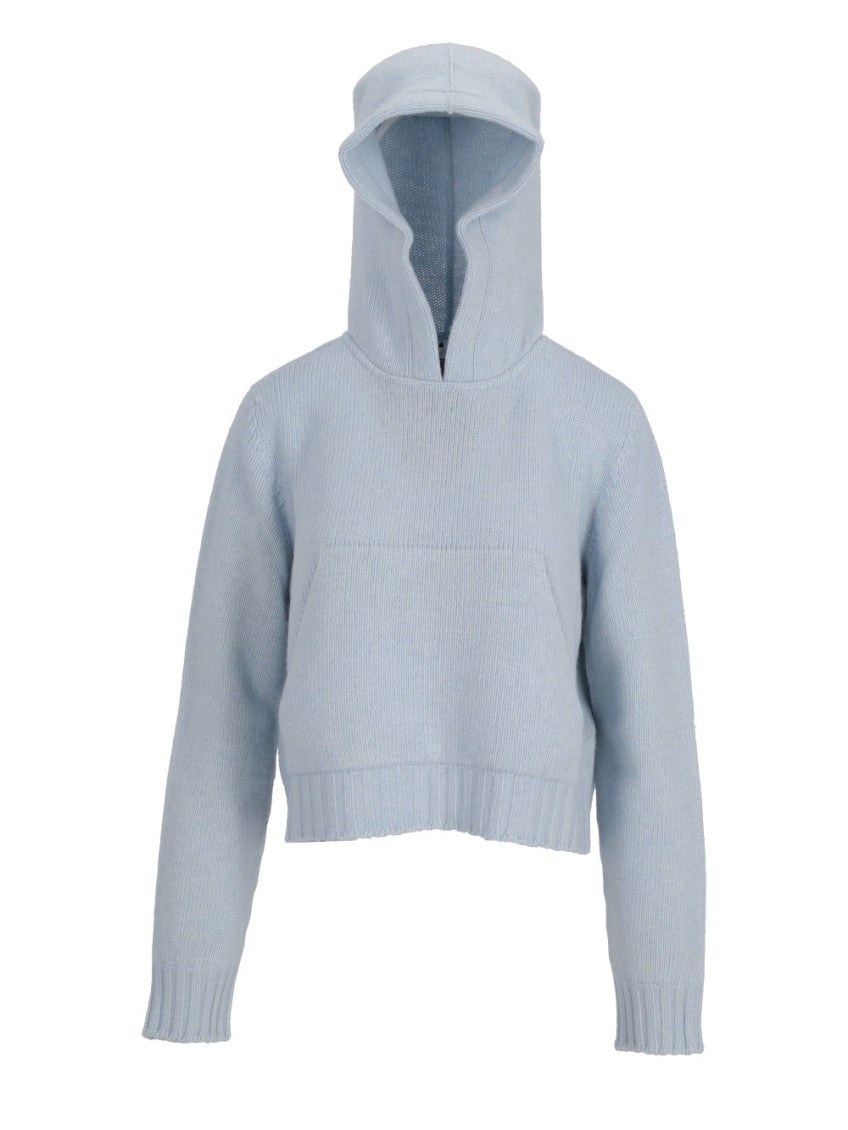 Blue Curved Logo Hoodie 1