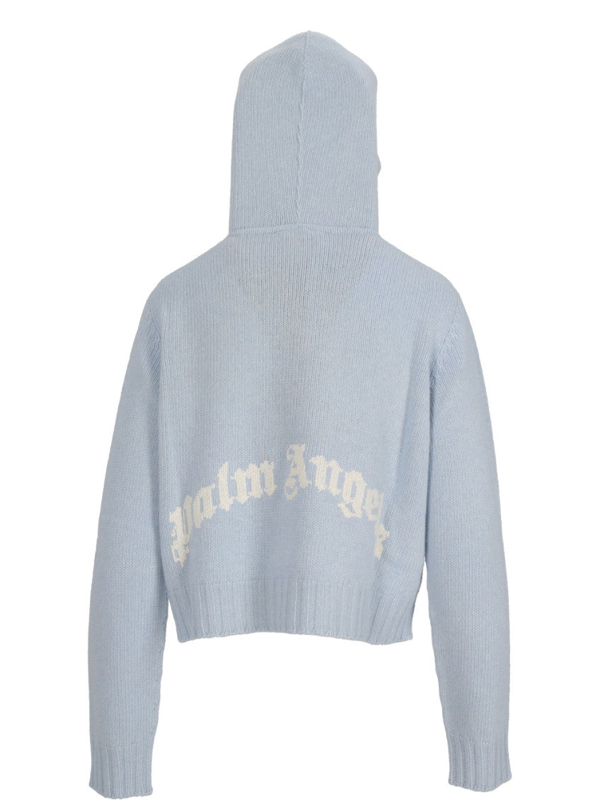 Blue Curved Logo Hoodie 3