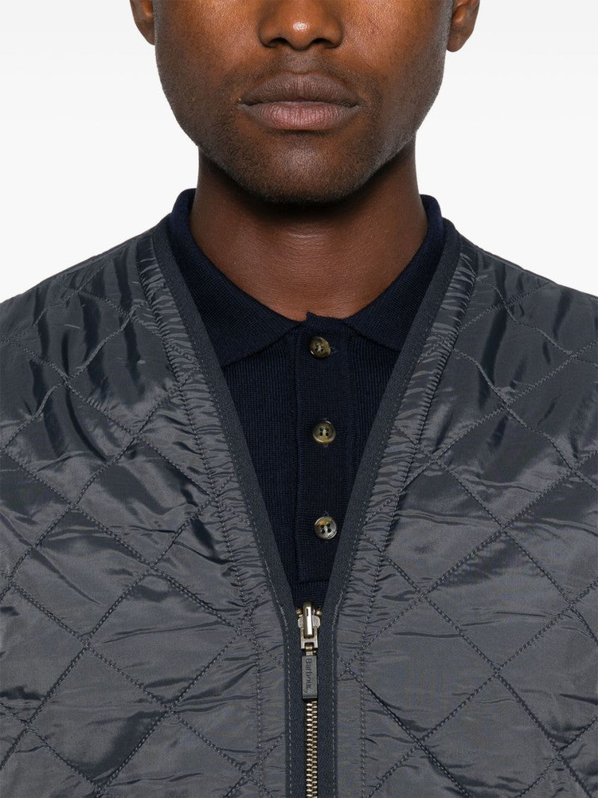 Navy Blue Quilted Sleeveless Vest 2