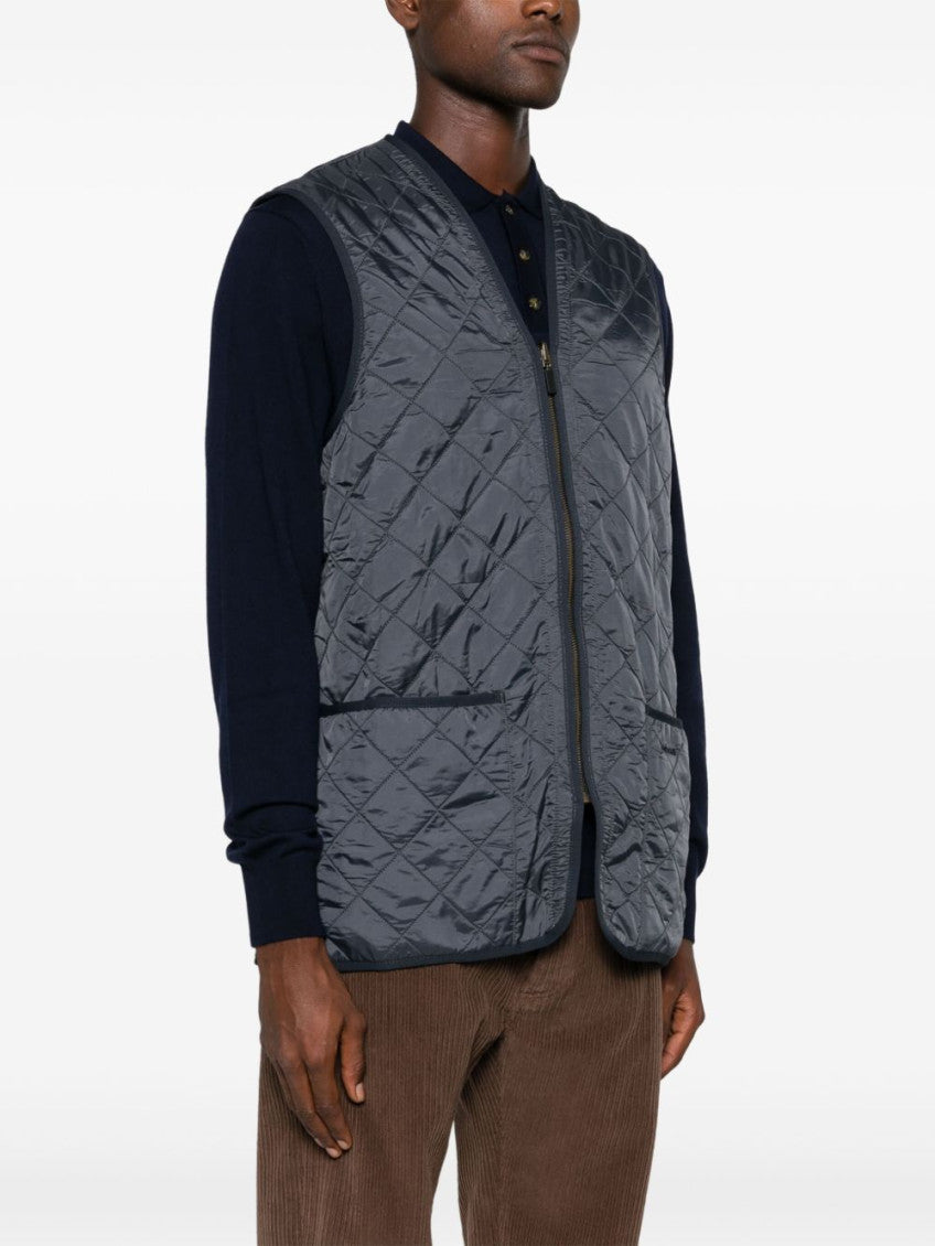 Navy Blue Quilted Sleeveless Vest 4