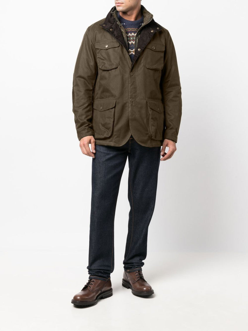 Olive Stand-Up Collar Jacket 3