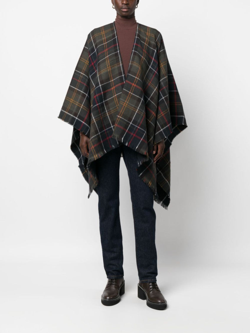 Multi Color Check Pattern Poncho 2