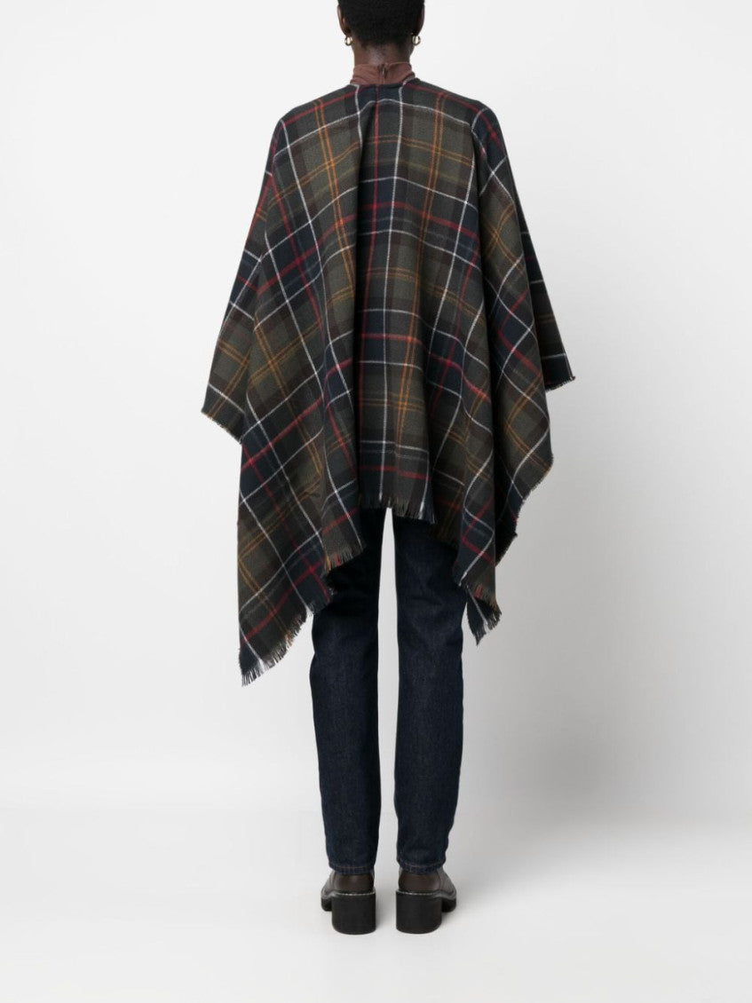 Multi Color Check Pattern Poncho 3