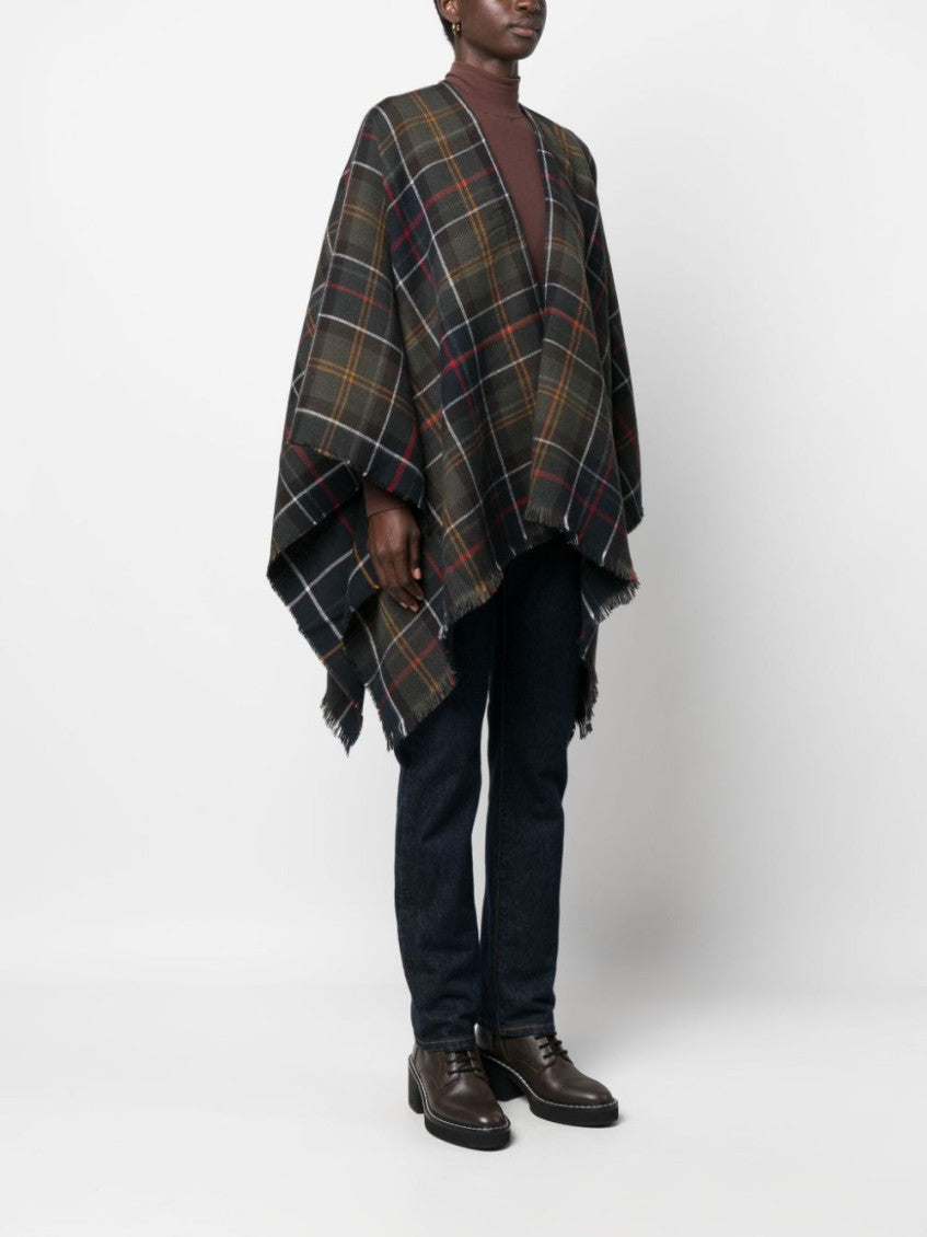 Multi Color Check Pattern Poncho 4