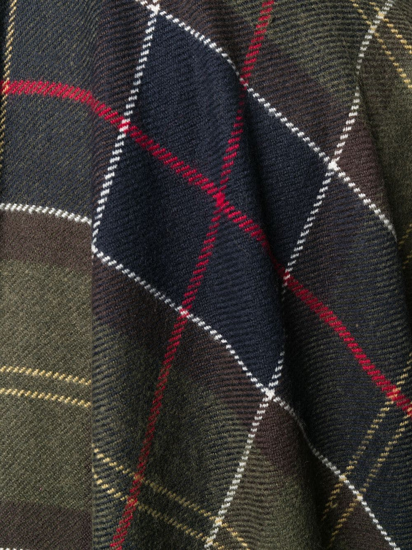 Green Tartan Printed Poncho 3