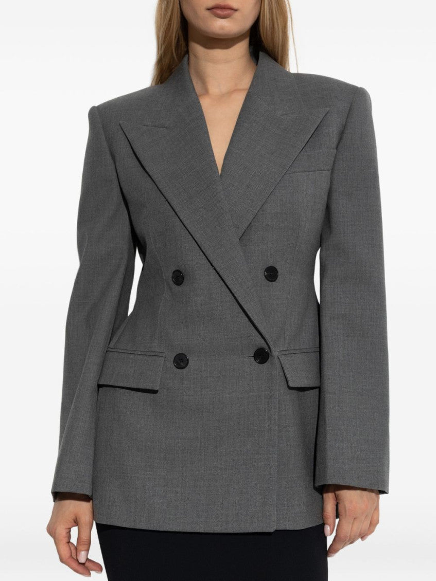 Grey Double-breasted Blazer 3