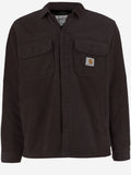 Dark Brown Corduroy Logo Shirt Jacket 1