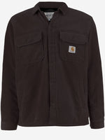 Dark Brown Corduroy Logo Shirt Jacket 1