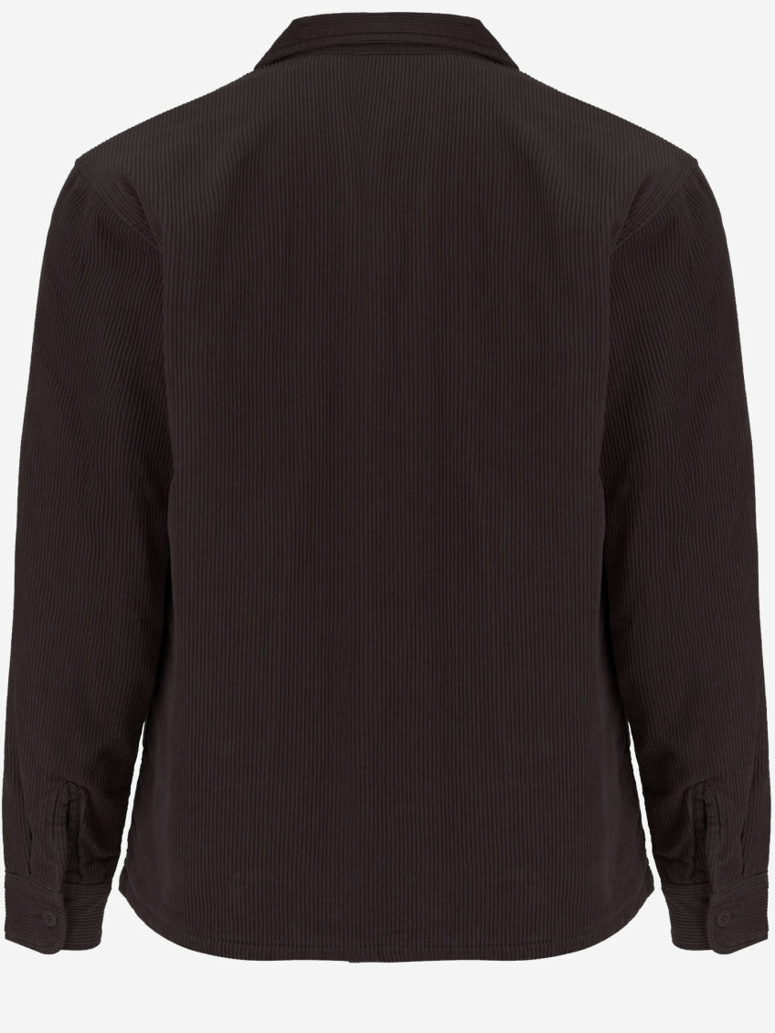 Dark Brown Corduroy Logo Shirt Jacket 2