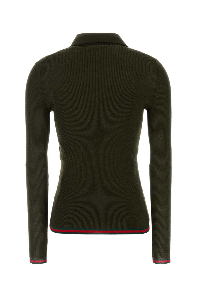 Green Wool Polo Sweater 2