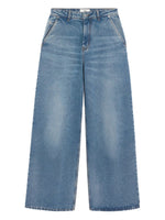 Blue wide-leg denim jeans 1