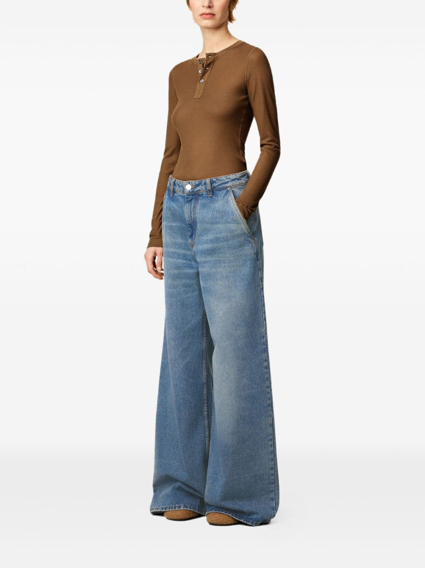 Blue wide-leg denim jeans 3