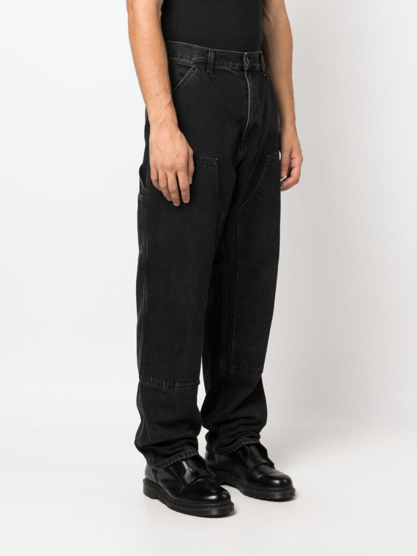 Black Double Knee denim jeans 2