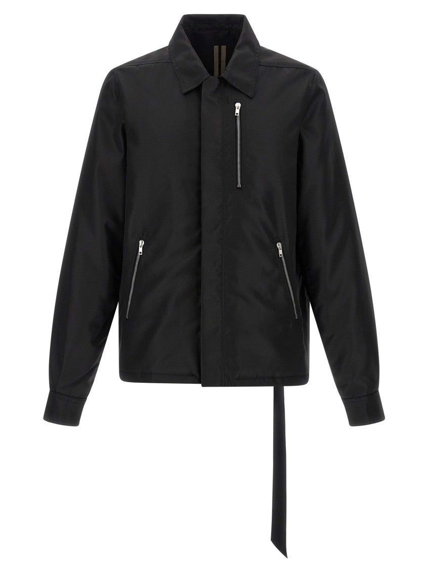 Black Zip-Front Shirt Jacket 1