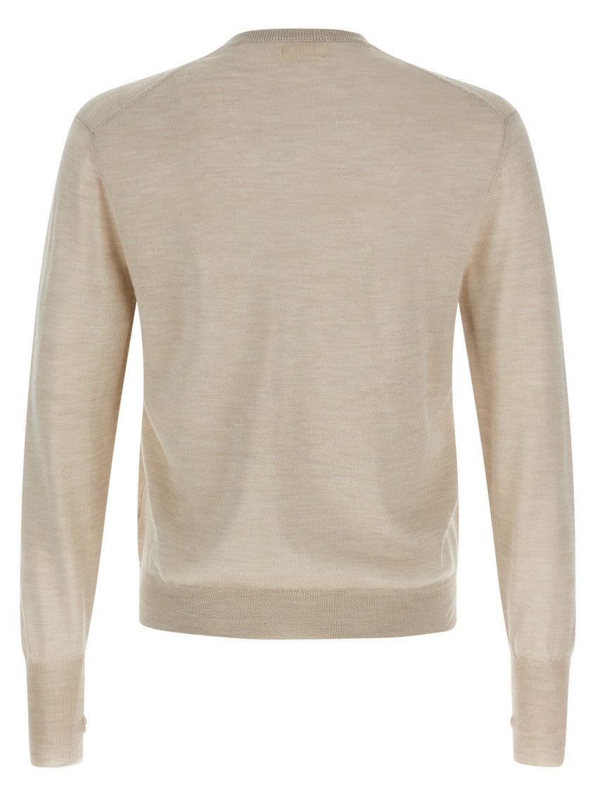 Beige Wool And Silk Sweater 2