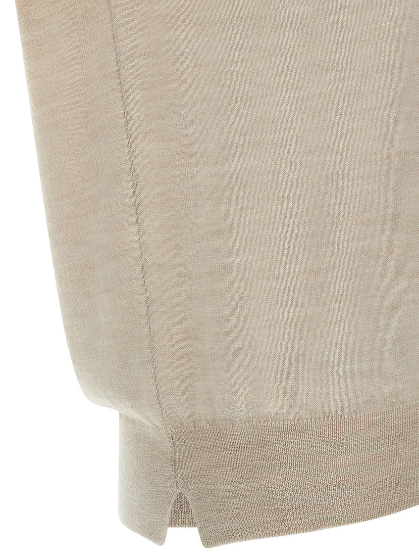 Beige Wool And Silk Sweater 4