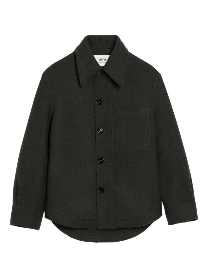 Dark Grey Wool Buttoned Jacket 1