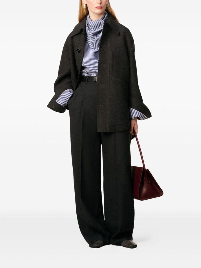 Dark Grey Wool Buttoned Jacket 2