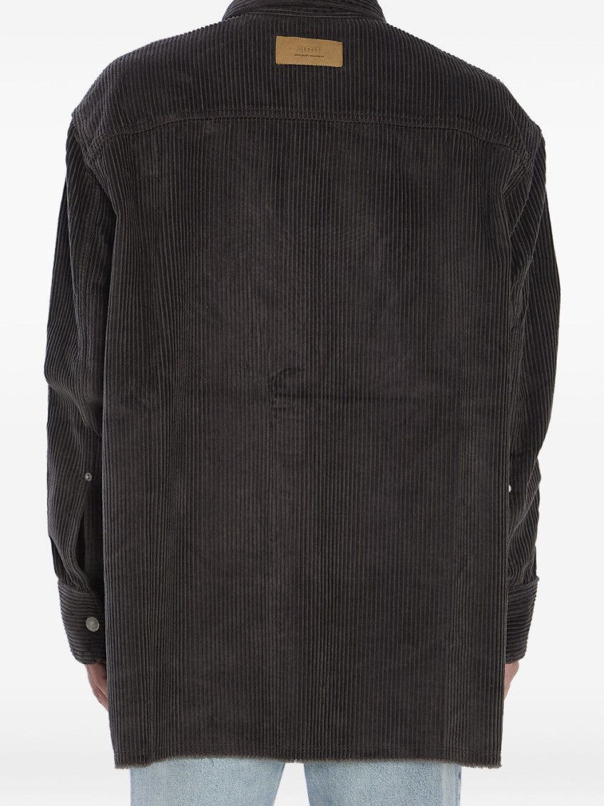 Grey Corduroy Patch Pocket Overshirt 2