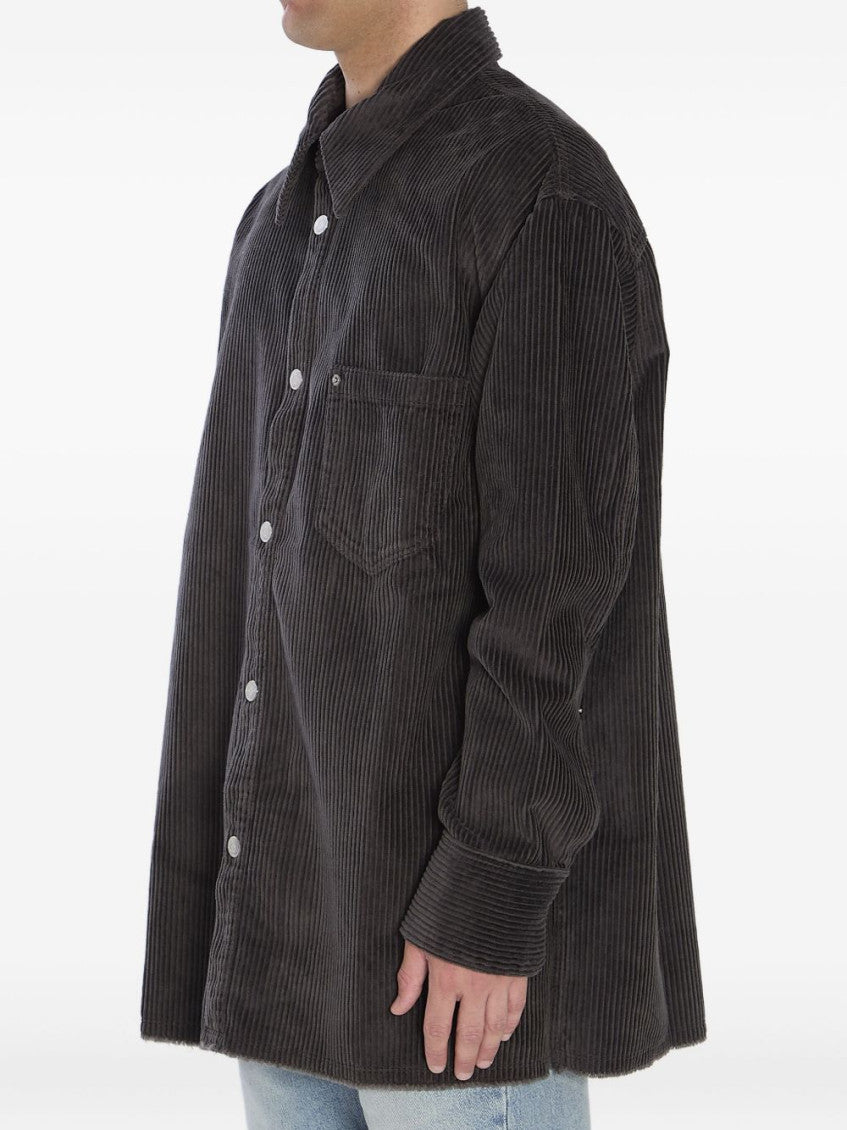 Grey Corduroy Patch Pocket Overshirt 3