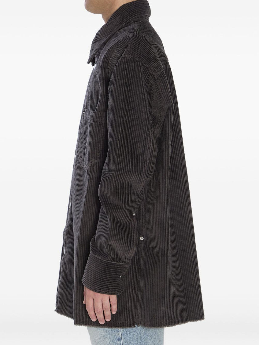 Grey Corduroy Patch Pocket Overshirt 4