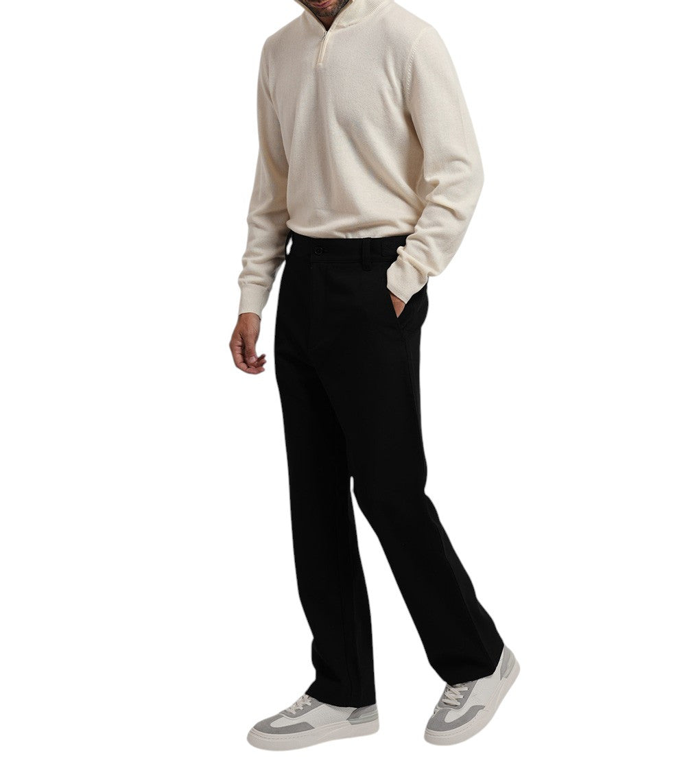 Black Flat Front Trousers 2