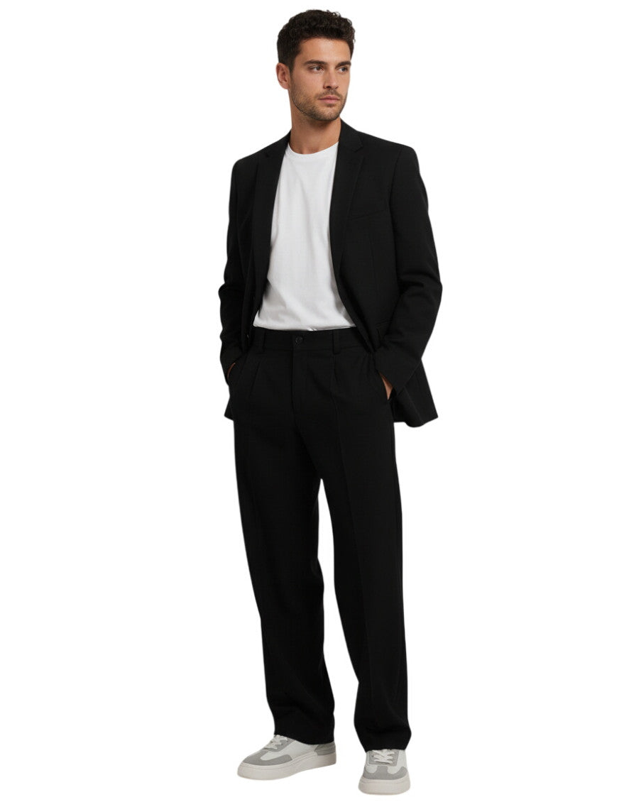 Black Tailored Solid Trousers 1