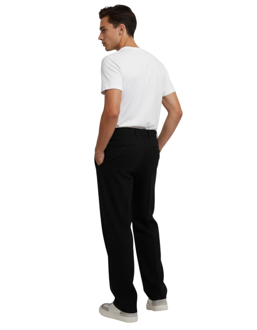 Black Tailored Solid Trousers 2