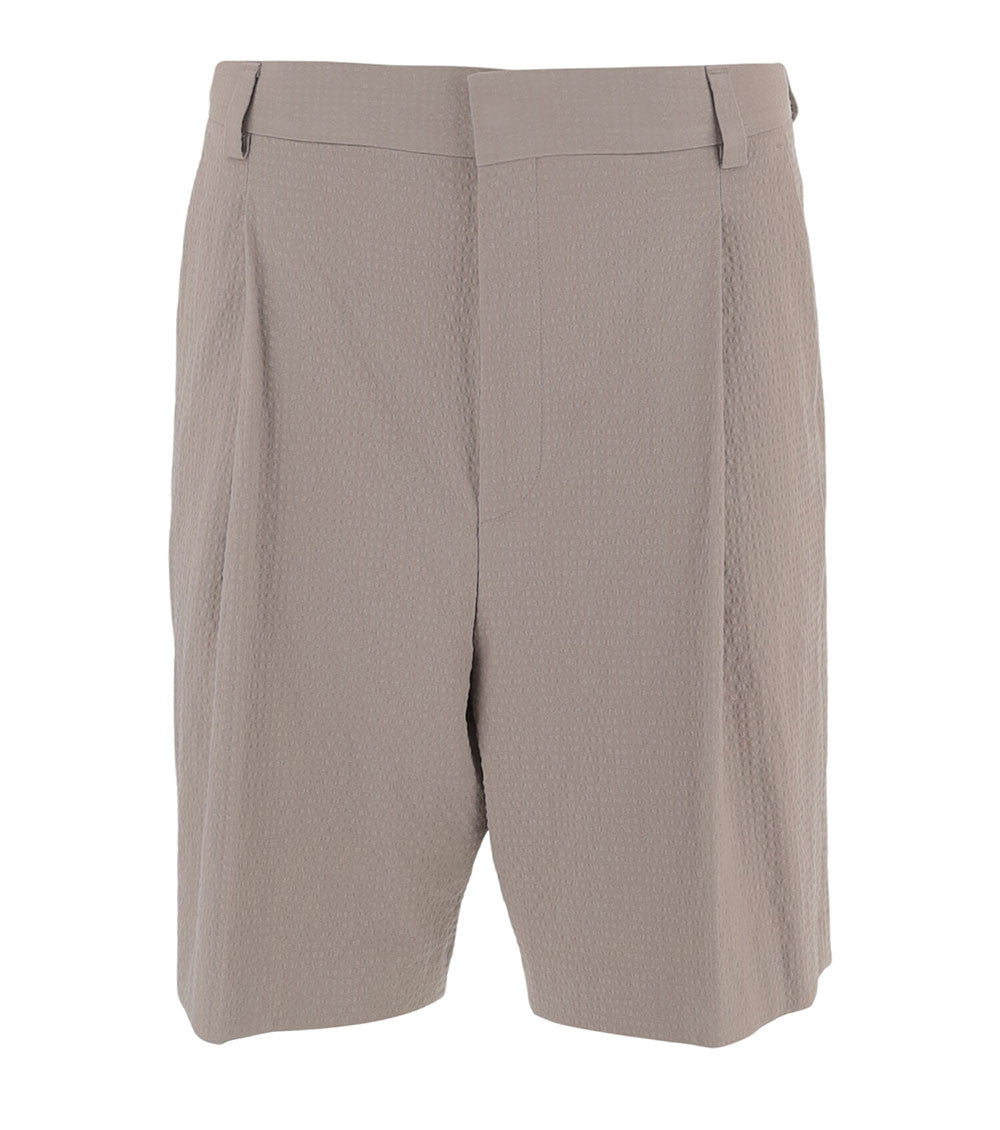 Taupe Regular Textured Shorts 1