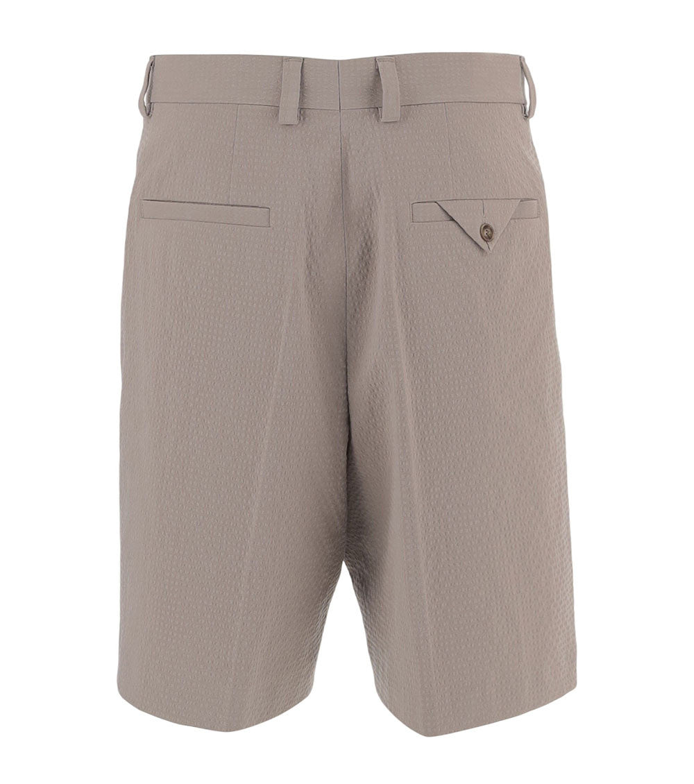 Taupe Regular Textured Shorts 2