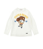 Girls White Graphic Sweater 1