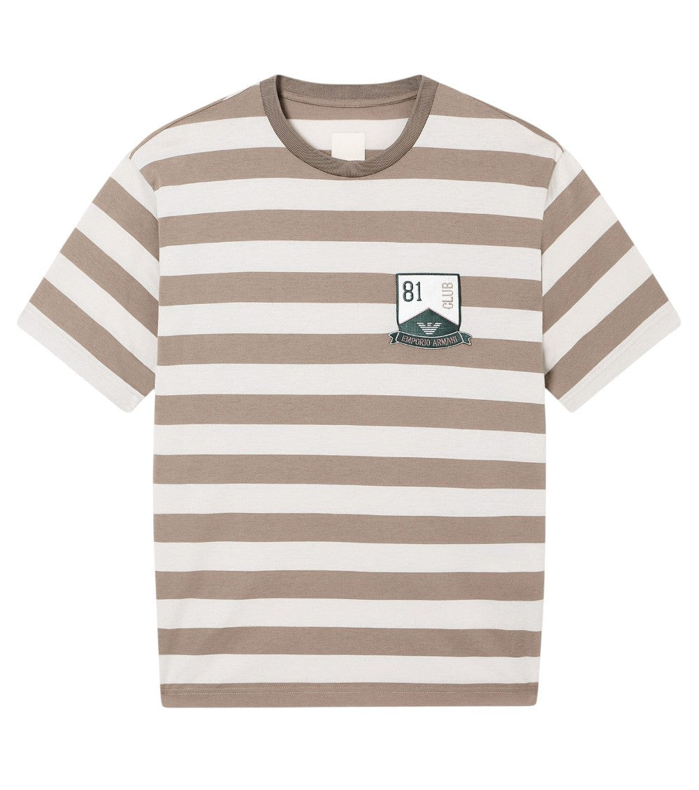 Beige Crew Neck T-Shirt 1