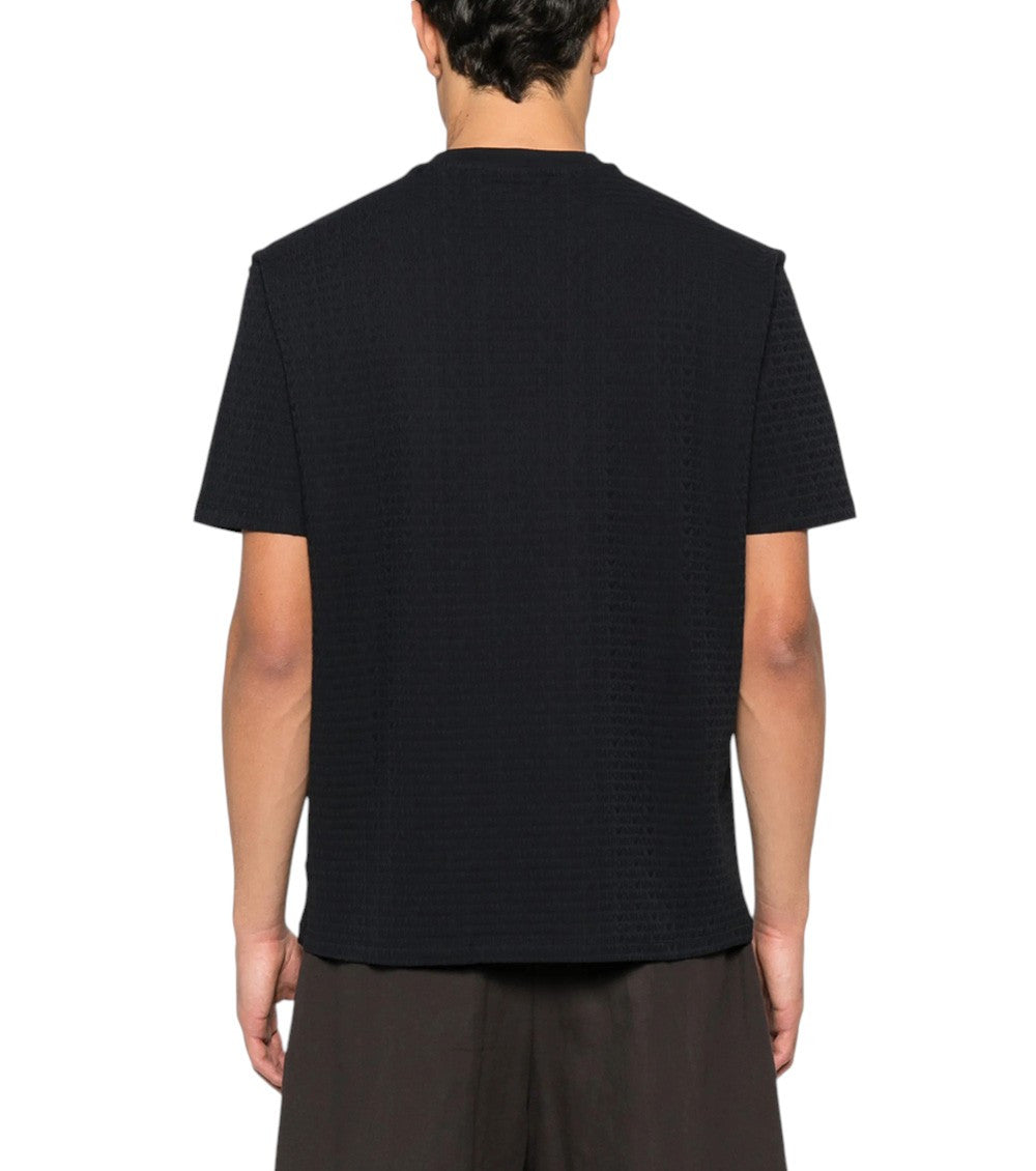 Black Regular Textured T-Shirt 4