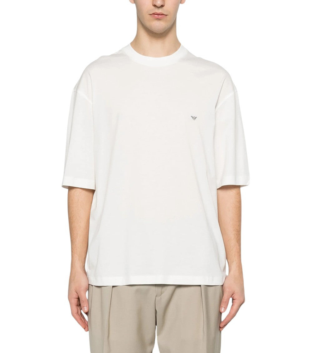 White Crew Neck T-Shirt 2