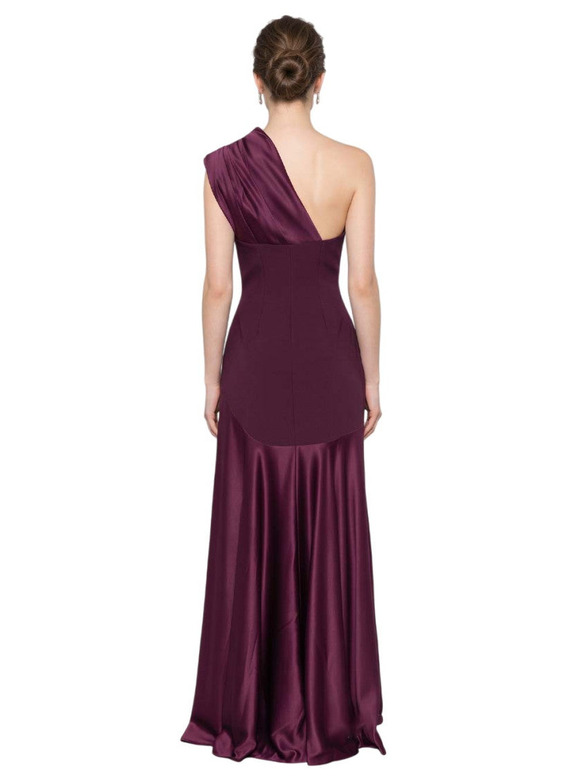 Dark Purple One Shoulder Maxi Dress 2