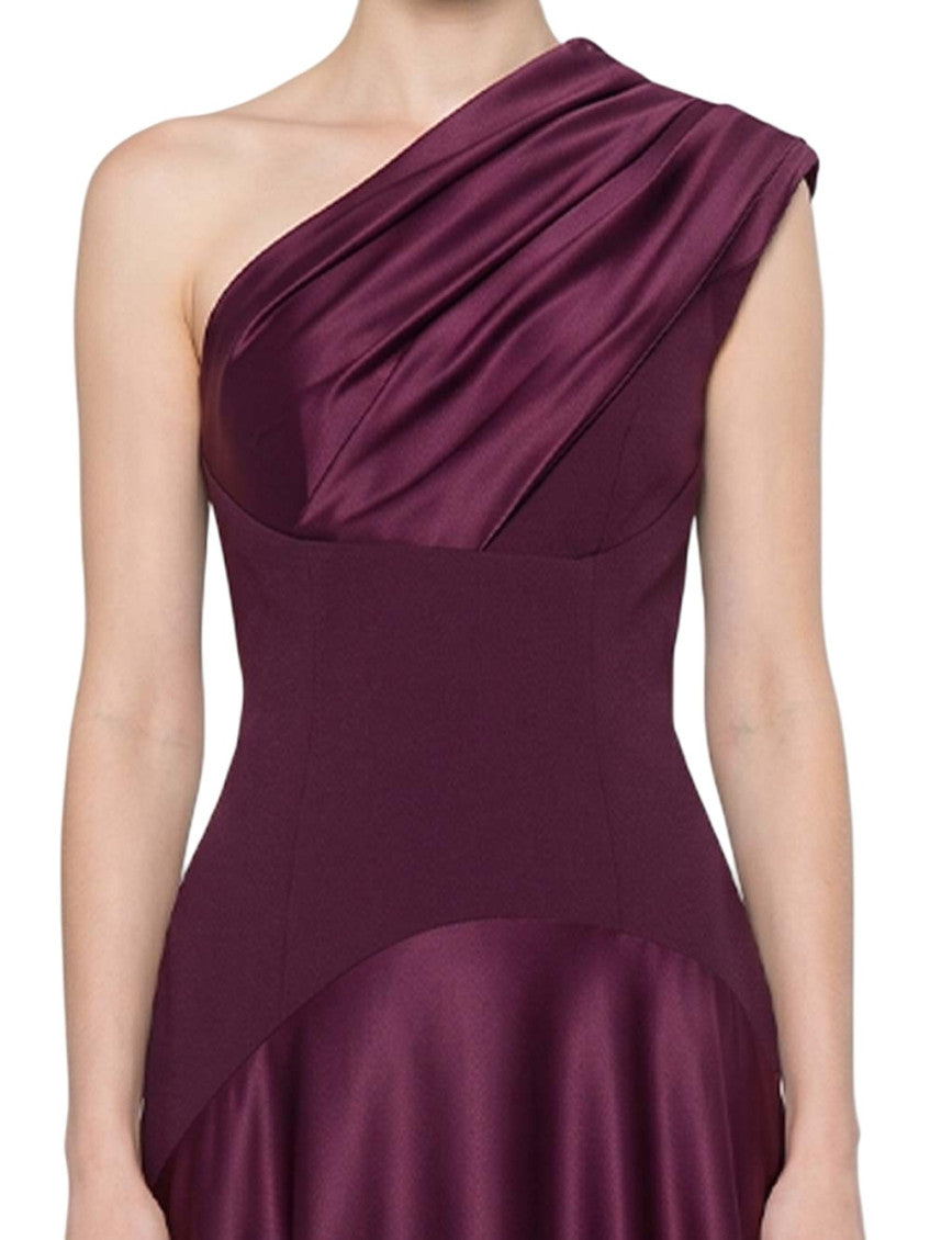 Dark Purple One Shoulder Maxi Dress 3