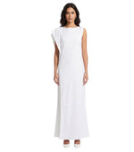 White Boat Neck Maxi Dress 1