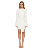 White Boat Neck Mini Dress 1